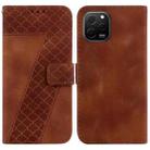 For Huawei nova Y61/Enjoy 50z 7-shaped Embossed Leather Phone Case(Brown) - 1