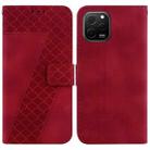 For Huawei nova Y61/Enjoy 50z 7-shaped Embossed Leather Phone Case(Red) - 1