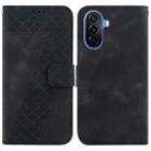 For Huawei nova Y70 Plus 7-shaped Embossed Leather Phone Case(Black) - 1