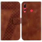 For Huawei P Smart Z/Y9 Prime 2019 7-shaped Embossed Leather Phone Case(Brown) - 1