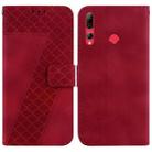 For Huawei P Smart Z/Y9 Prime 2019 7-shaped Embossed Leather Phone Case(Red) - 1