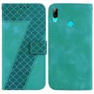 For Huawei P smart 2019 7-shaped Embossed Leather Phone Case(Green) - 1