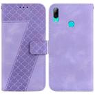 For Huawei P smart 2019 7-shaped Embossed Leather Phone Case(Purple) - 1