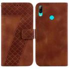 For Huawei P smart 2019 7-shaped Embossed Leather Phone Case(Brown) - 1