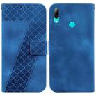 For Huawei P smart 2019 7-shaped Embossed Leather Phone Case(Blue) - 1