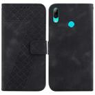 For Huawei P smart 2019 7-shaped Embossed Leather Phone Case(Black) - 1