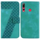 For Huawei P Smart+ 2019/Enjoy 9s 7-shaped Embossed Leather Phone Case(Green) - 1