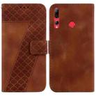 For Huawei P Smart+ 2019/Enjoy 9s 7-shaped Embossed Leather Phone Case(Brown) - 1