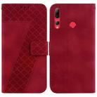 For Huawei P Smart+ 2019/Enjoy 9s 7-shaped Embossed Leather Phone Case(Red) - 1