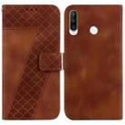 For Huawei P30 lite/nova 4e 7-shaped Embossed Leather Phone Case(Brown) - 1