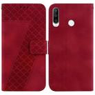 For Huawei P30 lite/nova 4e 7-shaped Embossed Leather Phone Case(Red) - 1