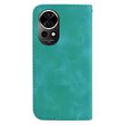 For Huawei nova 12 Seven-shaped Embossed Leather Phone Case(Green) - 3