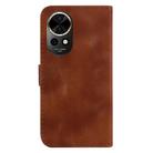 For Huawei nova 12 Seven-shaped Embossed Leather Phone Case(Brown) - 3