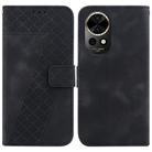 For Huawei nova 12 Seven-shaped Embossed Leather Phone Case(Black) - 1
