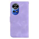 For Huawei nova 12 Pro Seven-shaped Embossed Leather Phone Case(Purple) - 3