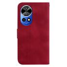 For Huawei nova 12 Ultra Seven-shaped Embossed Leather Phone Case(Red) - 3