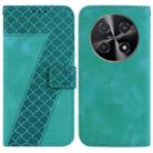 For Huawei nova 12i 4G Global Seven-shaped Embossed Leather Phone Case(Green) - 1