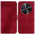 For Huawei nova 12i 4G Global Seven-shaped Embossed Leather Phone Case(Red) - 1