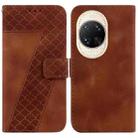 For Huawei nova 14 Ultra Seven-shaped Embossed Leather Phone Case(Brown) - 1