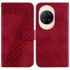 For Huawei nova 14 Ultra Seven-shaped Embossed Leather Phone Case(Red) - 1