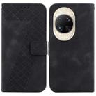 For Huawei nova 14 Ultra Seven-shaped Embossed Leather Phone Case(Black) - 1