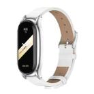 For Xiaomi Mi Band 8 Mijobs Plus Case Microfiber PU Leather Watch Band(White Silver) - 1