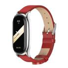 For Xiaomi Mi Band 8 Mijobs Plus Case Microfiber PU Leather Watch Band(Red Silver) - 1