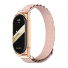 For Xiaomi Mi Band 8 Mijobs CS Case Nylon Breathable Watch Band(Pink Rose Gold) - 1