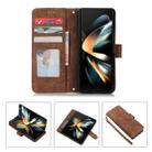For Samsung Galaxy Z Fold5 Horizontal Flip Leather Phone Case with Pen Slot(Brown) - 1
