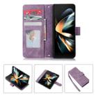 For Samsung Galaxy Z Fold5 Horizontal Flip Leather Phone Case with Pen Slot(Purple) - 1