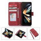 For Samsung Galaxy Z Fold5 Horizontal Flip Leather Phone Case with Pen Slot(Red) - 1