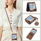 For Samsung Galaxy Z Flip5 Horizontal Flip Leather Phone Case with Long Lanyard(Brown) - 1