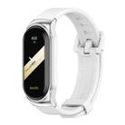 For Xiaomi Mi Band 8 Mijobs CS Case Silicone Watch Band(White Silver) - 1