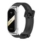 For Xiaomi Mi Band 8 Mijobs CS Case Silicone Watch Band(Black Silver) - 1