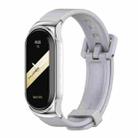 For Xiaomi Mi Band 8 Mijobs CS Case Silicone Watch Band(Grey Silver) - 1