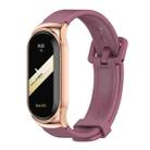 For Xiaomi Mi Band 8 Mijobs CS Case Silicone Watch Band(Wine Red Rose Gold) - 1