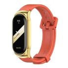 For Xiaomi Mi Band 8 Mijobs CS Case Silicone Watch Band(Orange Gold) - 1