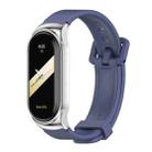 For Xiaomi Mi Band 8 Mijobs CS Case Silicone Watch Band(Midnight Blue Silver) - 1