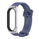 For Xiaomi Mi Band 8 Mijobs CS Case Silicone Watch Band(Midnight Blue Silver) - 2