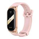 For Xiaomi Mi Band 8 Mijobs CS Case Silicone Watch Band(Pink Rose Gold) - 1