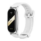 For Xiaomi Mi Band 8 Mijobs Plus Case Silicone Watch Band(White Silver) - 1