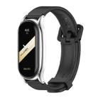 For Xiaomi Mi Band 8 Mijobs Plus Case Silicone Watch Band(Black Silver) - 1