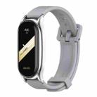 For Xiaomi Mi Band 8 Mijobs Plus Case Silicone Watch Band(Grey Silver) - 1
