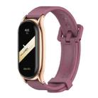 For Xiaomi Mi Band 8 Mijobs Plus Case Silicone Watch Band(Wine Red Rose Gold) - 1