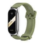 For Xiaomi Mi Band 8 Mijobs Plus Case Silicone Watch Band(Army Green Silver) - 1