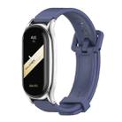 For Xiaomi Mi Band 8 Mijobs Plus Case Silicone Watch Band(Midnight Blue Silver) - 1