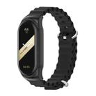 For Xiaomi Mi Band 8 Mijobs CS Case Marine Silicone Breathable Watch Band(Black) - 1