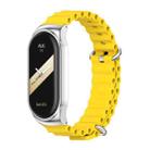 For Xiaomi Mi Band 8 Mijobs CS Case Marine Silicone Breathable Watch Band(Yellow Silver) - 1