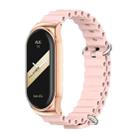 For Xiaomi Mi Band 8 Mijobs CS Case Marine Silicone Breathable Watch Band(Pink Rose Gold) - 1