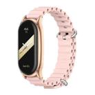 For Xiaomi Mi Band 8 Mijobs Plus Case Marine Silicone Breathable Watch Band(Pink Rose Gold) - 1